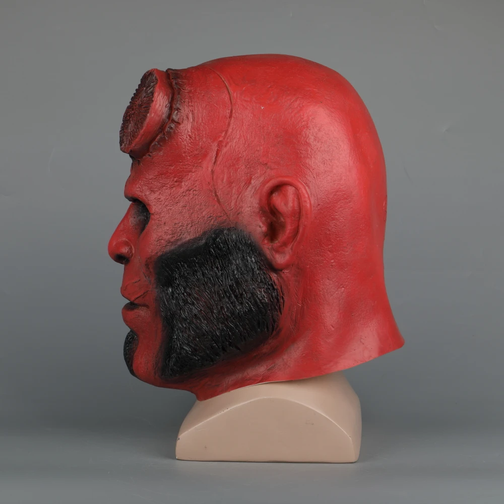 Hellboy Mask Latex Masquerade Carnival Costume Masks Hood Cosplay Mask Halloween Party Prop (5)
