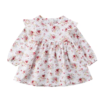 

Pudcoco Infant Baby Girl Dress Long Sleeve Print Floral Jumpsuit Outfits Tutu Party Dress