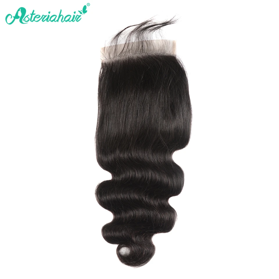 Asteria Hair 6x6 закрытие шнурка бразильские волнистые человеческие волосы закрытие швейцарское кружево натуральный черный 10~ 20 дюймов remy волосы предварительно сорванные