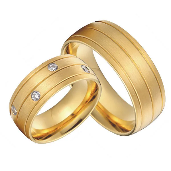 Роскошные свадебные Кольца На заказ из титана и стали, большие свадебные кольца, набор для мужчин и женщин, новинка, золотые кольца anel