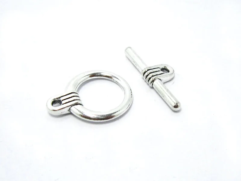 

Toggle clasp Silver tone stripe toggle clasp bracelet connector