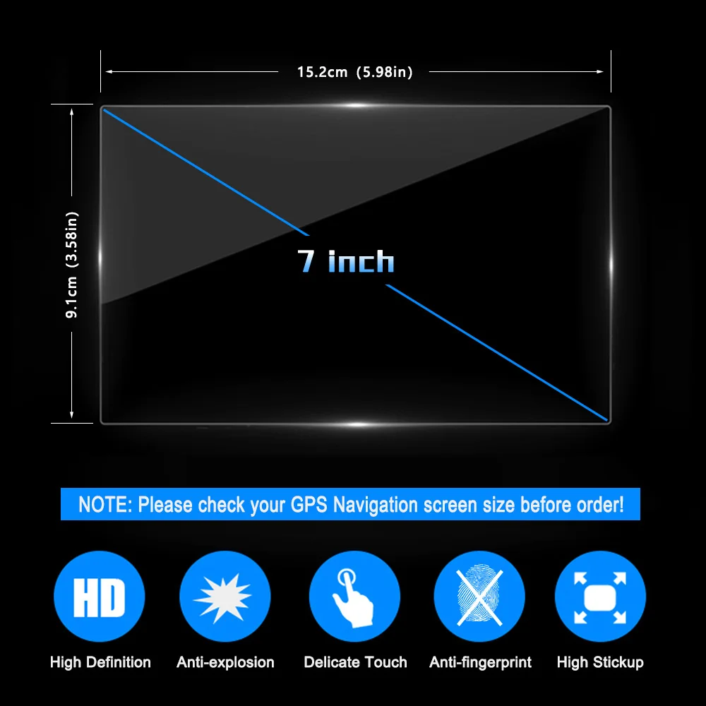 Для Kia Rio X-Line KX5 K3 KX7 Kia Sportage QL 7/8in автомобиля gps навигатор Стекло Экран защитная плёнка для НУА Вэй - Название цвета: 152mmx91mm 7inch