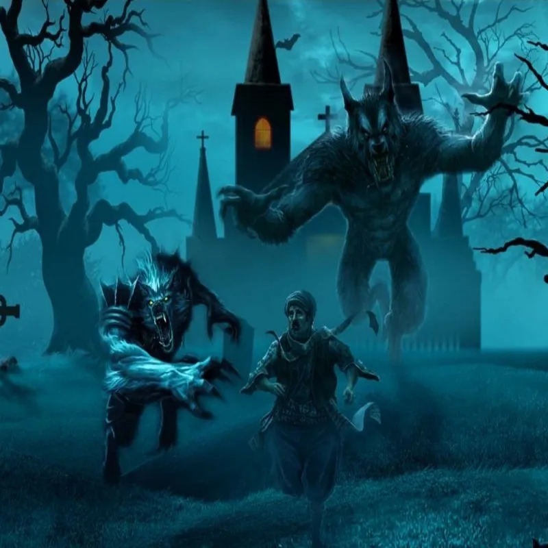 Custom 3d Wall Mural Wallpaper Fantasy Ghost Werewolf Themed