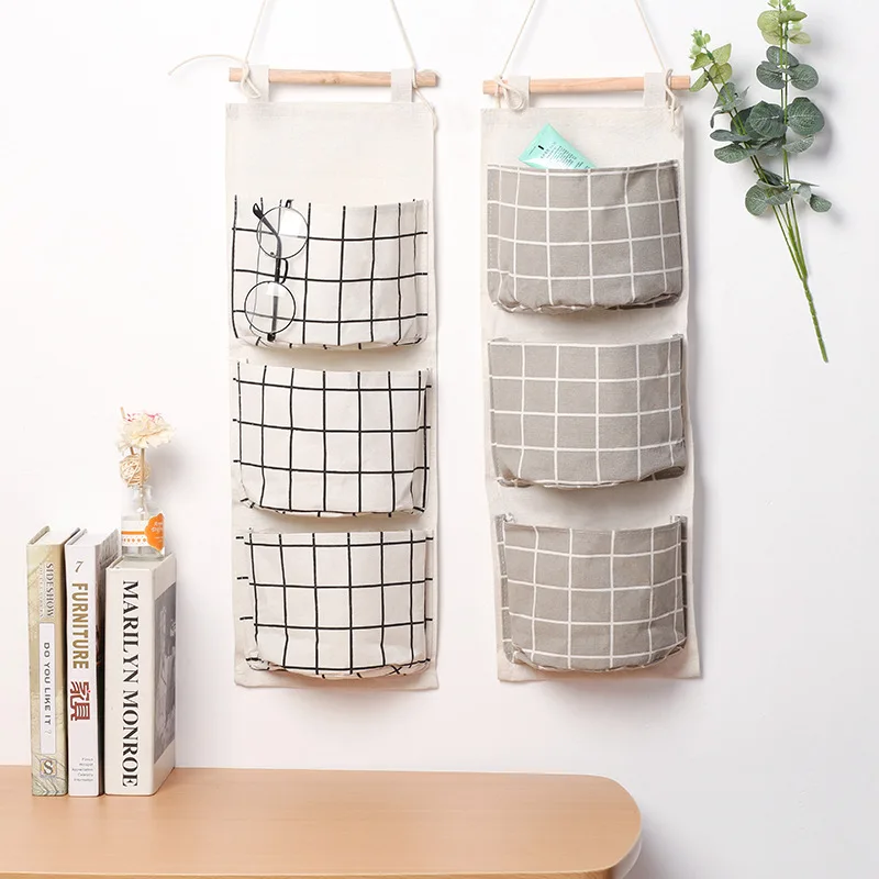 Wall Door Hanging Storage Bag Laundry Holder Pouch with Pocket Home Organizer US 