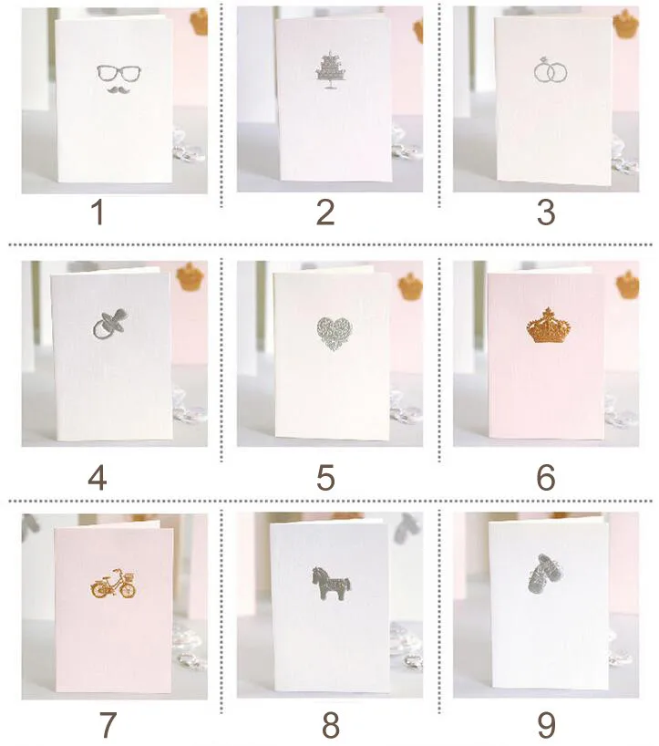 Креативные золотые/серебряные мини-подарочные открытки ручной работы для дня рождения, свадьбы, друзей, мини-поздравительных открыток