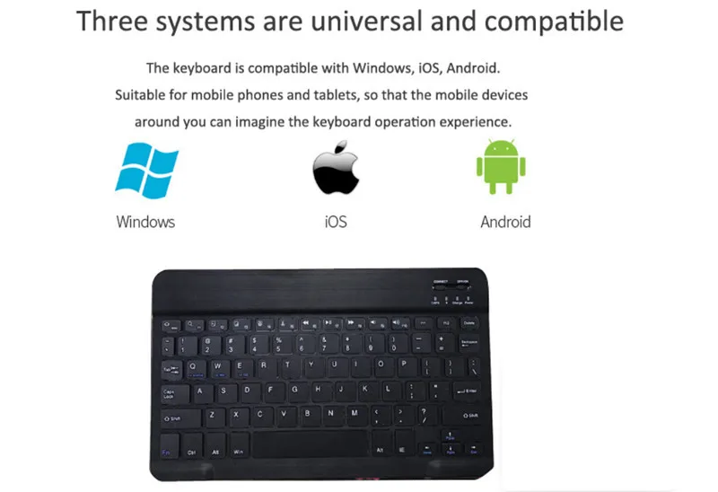 8/9/10 pulgadas мини Bluetooth клавиатура Беспроводной для iPad Apple iPhone планшет Android смартфоны