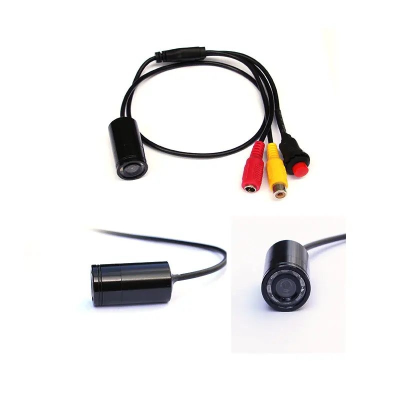 Free shipping 0.5m 4 24V 90 deg waterproof video camera with 8pcs