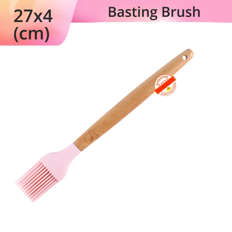 Силиконовая кухонная утварь, кухонная утварь, акация деревянный кухонный инструмент для антипригарной посуды-лучшие Кухонные гаджеты - Цвет: Pink-Brush
