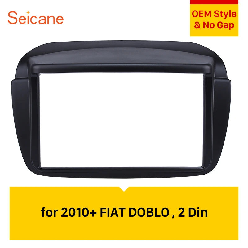 

Seicane Black 2DIN Car Radio Fascia Panel Audio Fitting Adaptor Trim Kit Installation Dashboard Frame For FIAT DOBLO