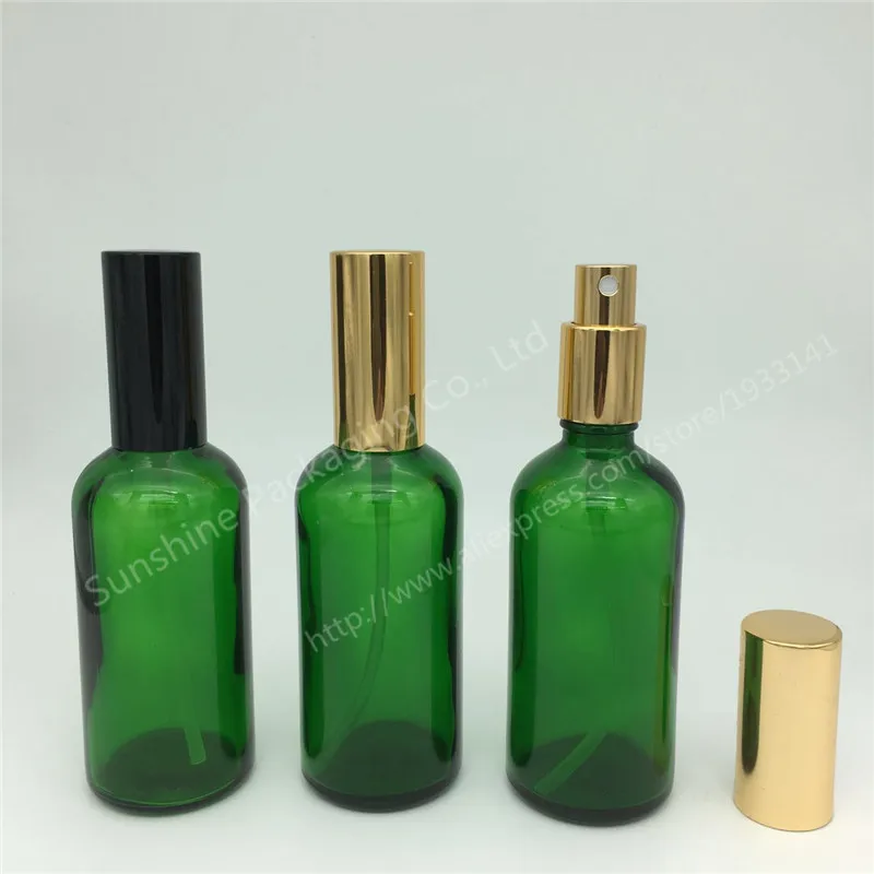 Free Shipping 500pcs/lot 100ml Green glass spray bottle, glass bottle, mist sprayer bottle, perfume spray Green glass bottle