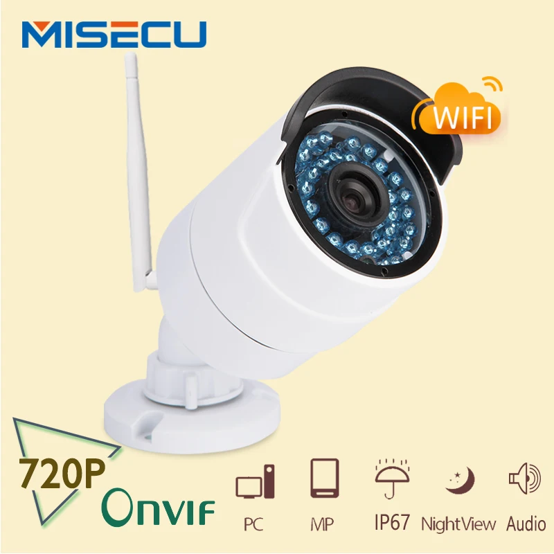 MiSecu 1280*720P 720P ONVIF2.0 audio Wireless Wifi camera IR Mini CCTV camera waterproof Video Security home surveillance CCTV