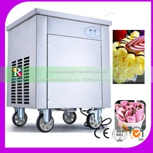 Профессиональный экспортированный Тип Тайланд мороженое рулон жарки машина, одна круглая сковородка мороженое ролл охлаждаемый стол машина