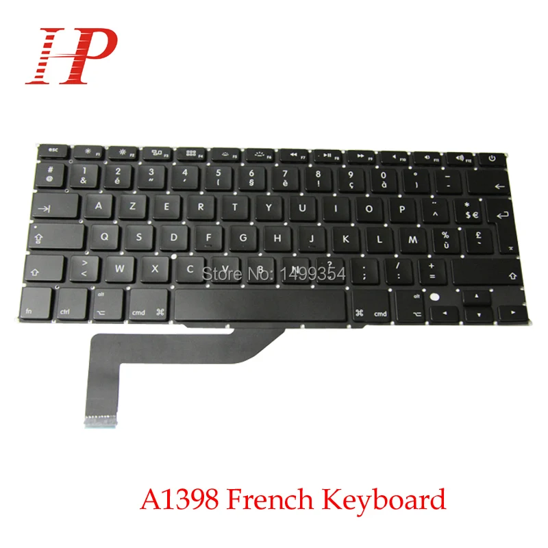 New A1398 French FR Keyboard For Apple Macbook Pro 15'' Retina A1398 Keyboard French Standard Replacement 2012-2015