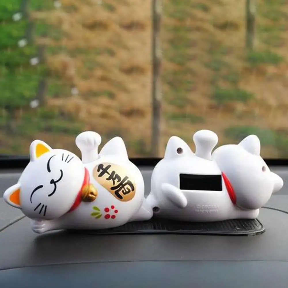 Lucky Cat Спящая ленивая кошка солнечный автомобиль украшение автомобиля интерьер милый автомобиль дисплей декоративные аксессуары для автомобиля