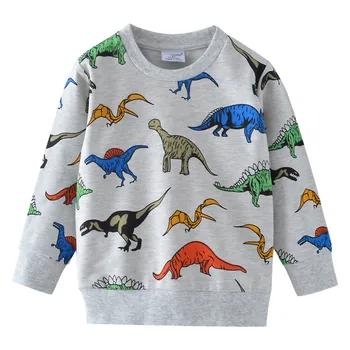 Boys T Shirts Autumn Long Sleeve Tops Kids Dinosaur Appliques Cotton Sweatshirt Children Boys Shirts Clothing Boys Clothes 1