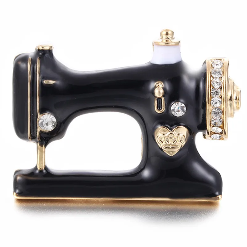 

Cute Sewing Machine Brooches Trendy Black Clolor Metal Brooch Pins Charm Jewelry For Women Girls Wedding Party