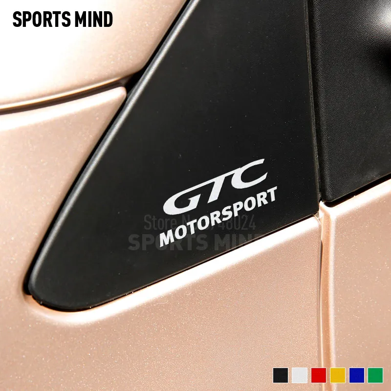

2 Pcs GTC MOTORSPORT Car sticker Decal Car Styling For opel astra h insignia corsa vectra c zafira mokka meriva car accessories
