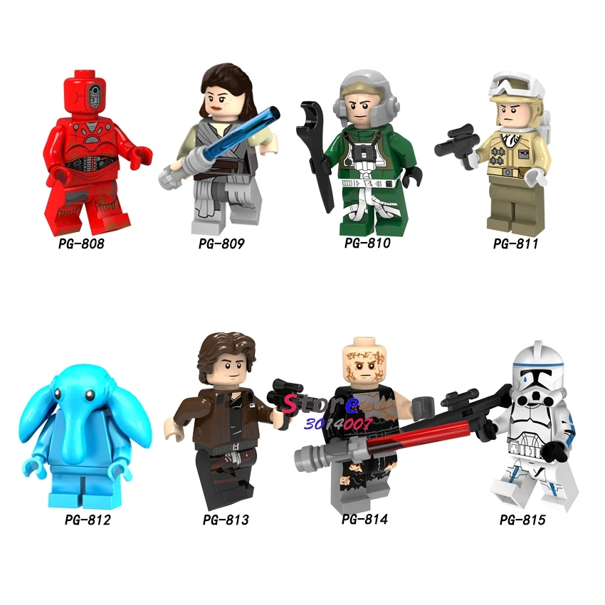 

Single Solo A Star Wars Story Rey Han Solo Stormtrooper Hoth Rebel Anakin A Wing Pilot Figure building block toys for children