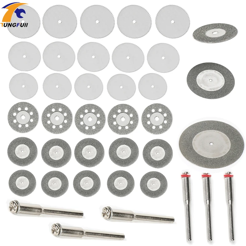 Lâmina de Serra Disco de Corte de Diamante para Dremel Rebolo de Diamante Conjunto de Ferramentas Acessórios Mini Rotativas Roda Circular Serra 39 Pcs