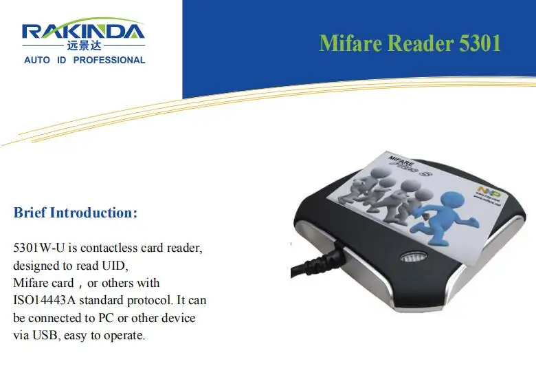 Mifare de Mesa 5301-leitor de Dupla Mhz com Interface Rakinda Finalidade Fixo 13.56 Usb Nfc - 5 Rakinda 5301 leitor de dupla finalidade nfc