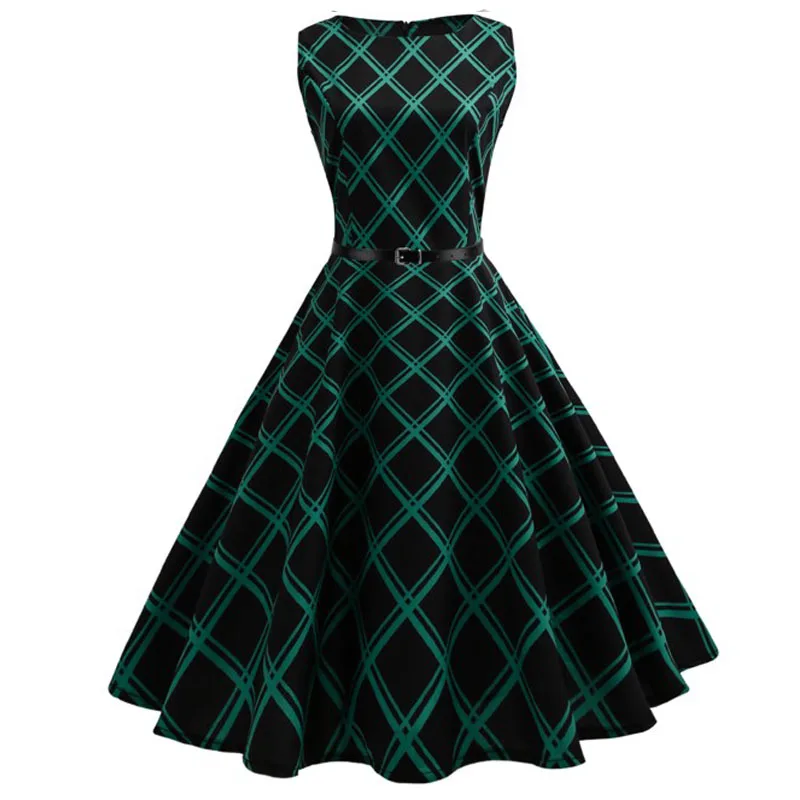 Женское Ретро винтажное платье 50s 60 s, летнее, с цветочным принтом, рокабилли, Свинг, роковой стиль, Vestidos, Сексуальные вечерние платья Одри с поясом - Цвет: 618