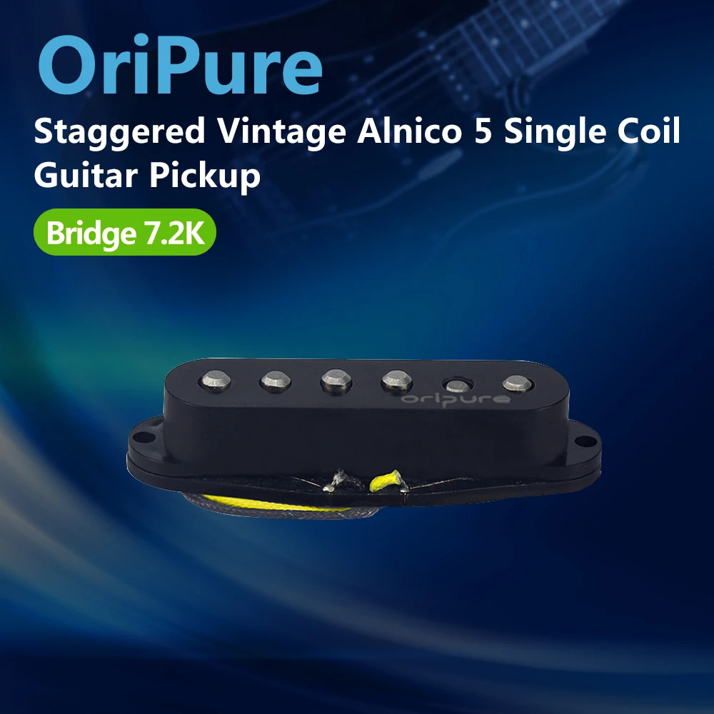 OriPure винтажный Alnico 5 одна катушка пикап электрогитара мост V шахматный черный для