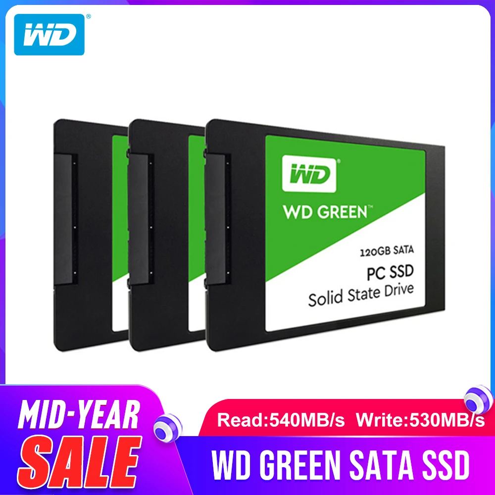 Продажа Western Digital WD SSD GREEN PC 120 ГБ 240 ГБ 480 ГБ Внутренний твердотельный накопитель Sabit жесткий диск SATA3 6 ГБ сек. для ноутбука