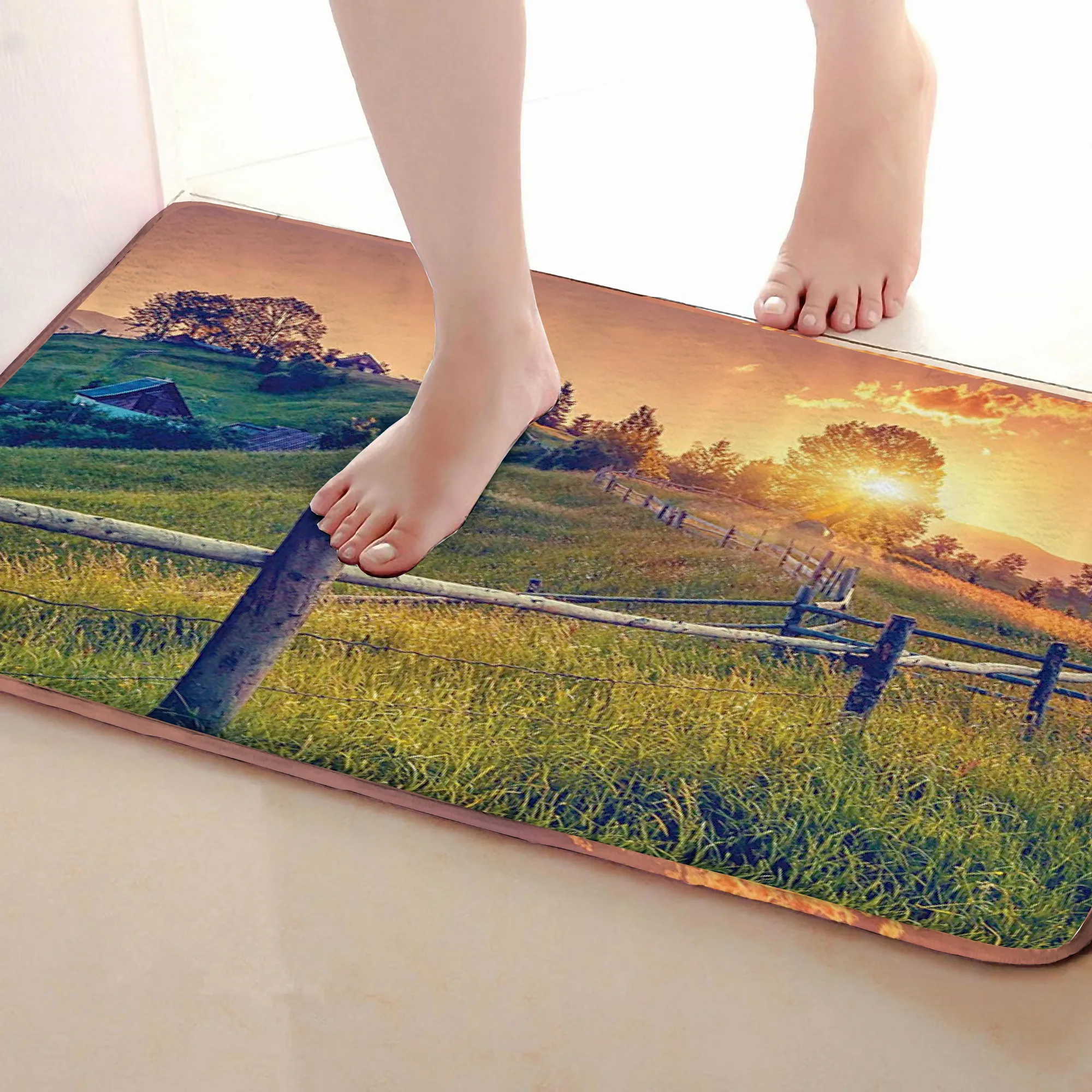 Setting sun Style Outdoor Mats,Funny Anti skid Bath Mat, Doormats,Door