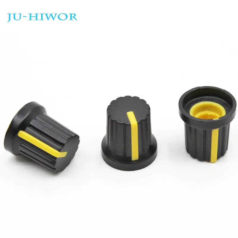 

20pcs/lot HW04-1 High Quality Plastic White Potentiometer Knob For Rotary Potentiometer Yellow