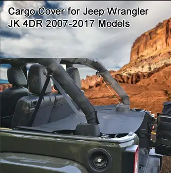 

High Qualit Car Rear Trunk Cargo Cover Security Shield Screen shade Fit For Jeep Wrangler Rubicon Sahara JK 2007-2017 BY EMS