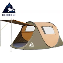 HEWOLF Portable Automatic Tents Waterproof Camping Hiking Beach Tent Throwing Pop Up Large Family Tents For Outdoor Recreation new 3 4 automatic tent outdoor camping tent waterproof large family tents throwing pop up waterproof camping hiking tent
