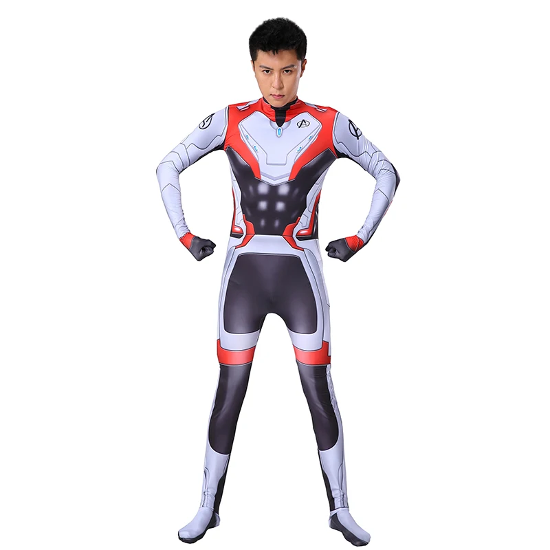 Kids Adult Avengers Endgame Quantum Costume Hallween Bodysuit Superhero Zentai Jumpsuit Quantum Realm Cosplay