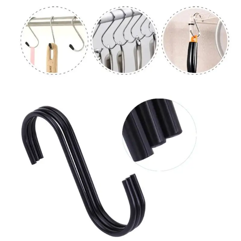 3pcs Multifunction Stainless Steel S Shape Hook Kitchen Bathroom