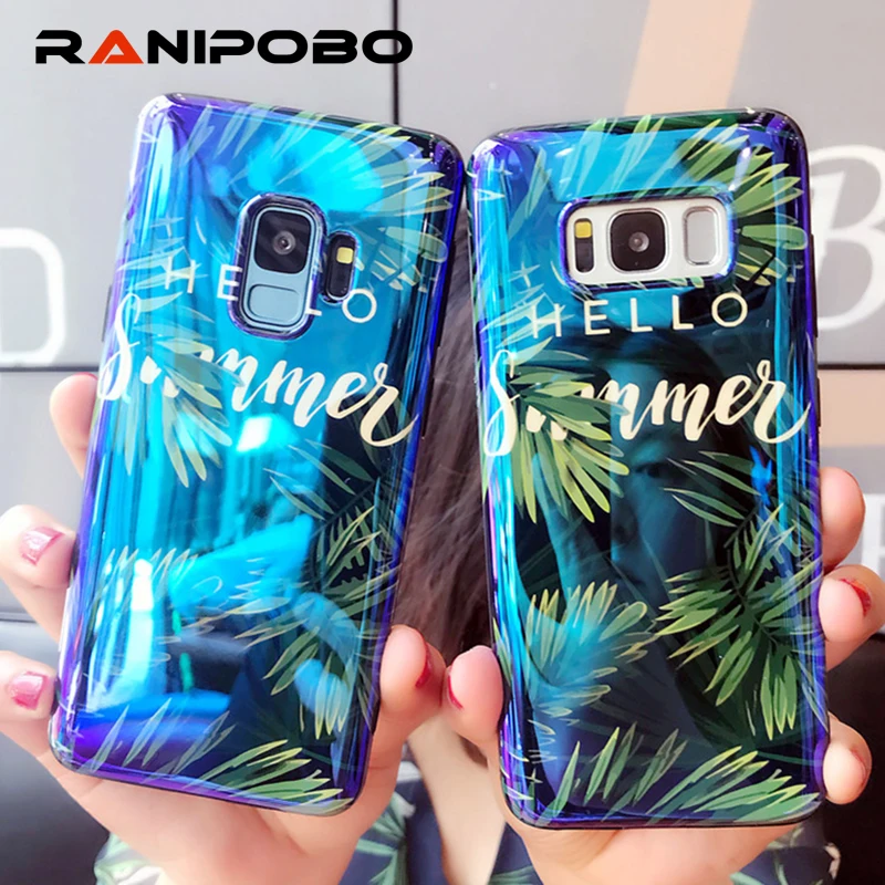 

Glossy Plants Leaves Print Phone Case For Samsung Galaxy S7edge S8 S8Plus S9 S9Plus Note8 Fashion Blu-Ray Soft IMD Back Cover