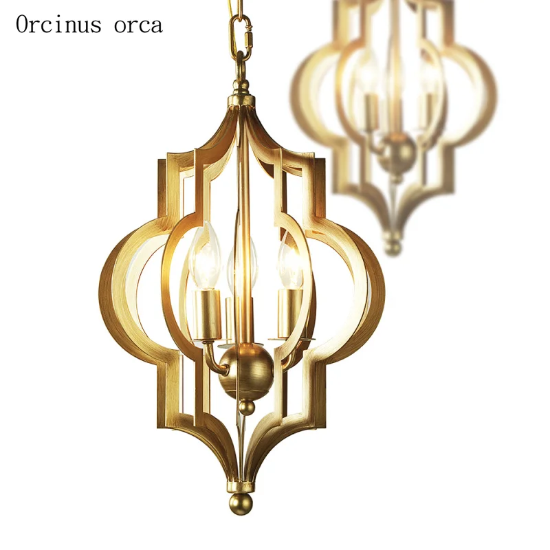 

American countryside nostalgia golden chandelier clothing shop bar restaurant industrial wind LED iron Chandelier free shipping