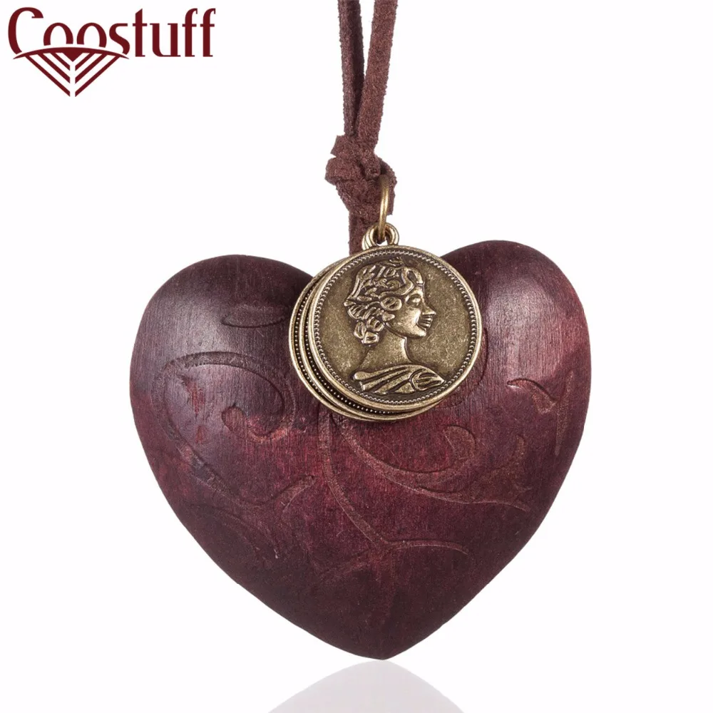 

Chokers woman Necklace jewelry statement necklaces & pendants long Necklaces vintage wooden heart pendant necklace for women