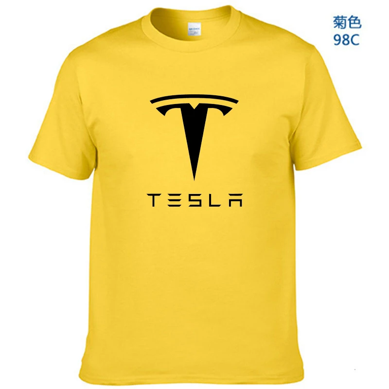 New Tesla Men T Shirts Short Sleeve Round Neck Ringer Letter Printed cotton Male Tees Casual Boy t-shirt Tops many colors