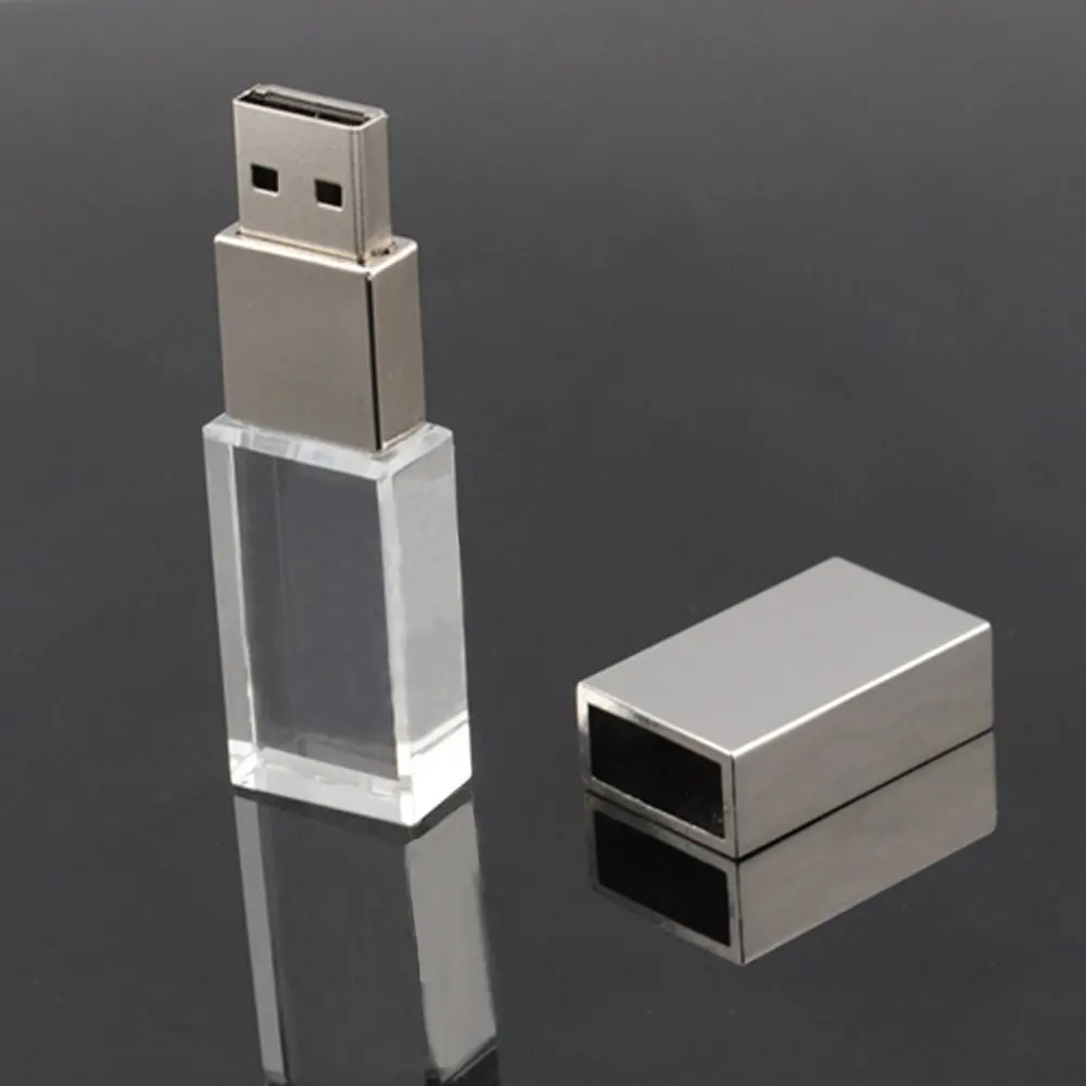 New gadgets Custom Transparent Crystal 3D Logo Luxury USB Flash font b Drive b font 2