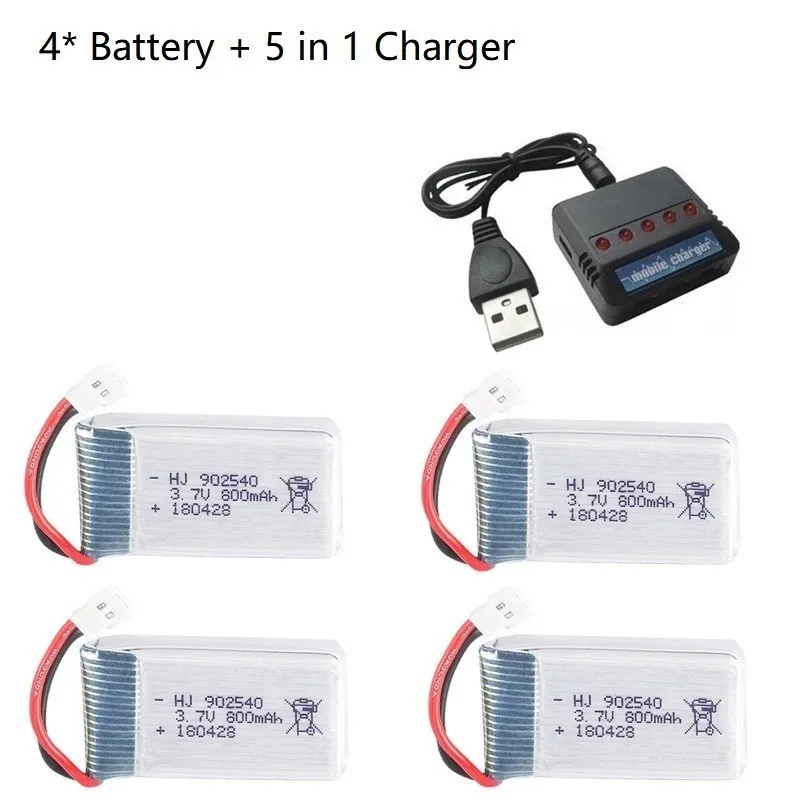 3,7 V 800mAh 25c Lipo батарея и 5в1 зарядное устройство для Syma X5 X5C X5SC X5SW TK M68 CX-30 K60 905 V931 RC Квадрокоптер Дрон запасные части - Цвет: Красный