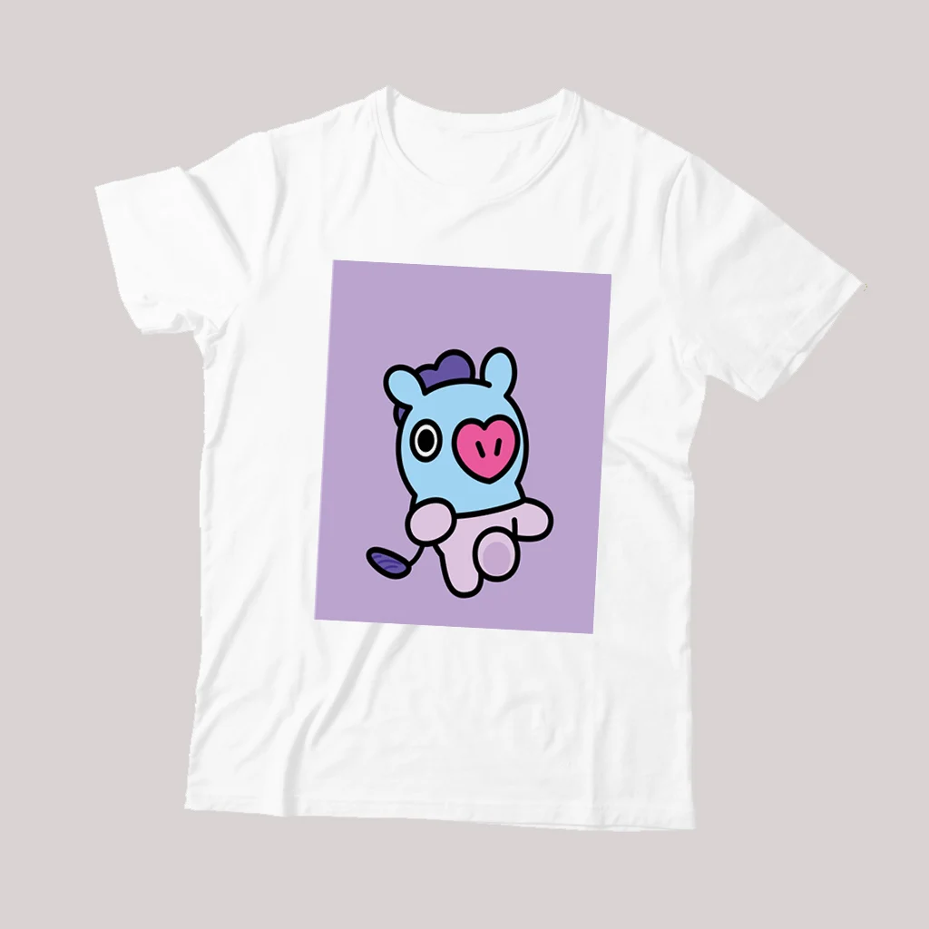 Kawaii футболка в стиле оверсайз 5XL 6XL Свободные О образным вырезом девушку BTS Harajuku