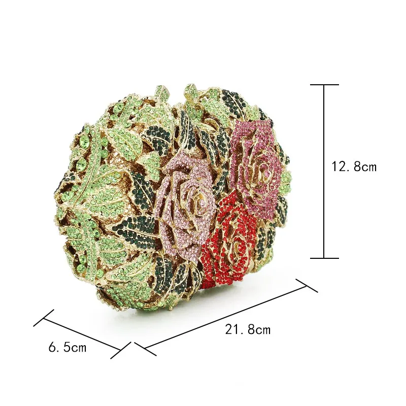 Многоцветный orse цветы кристалл клатч вечерняя сумочка для вечерние сумочки (88190A-GC)