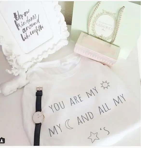 Футболка с надписью you are my sun mom and all star's белая одежда футболки высокого качества