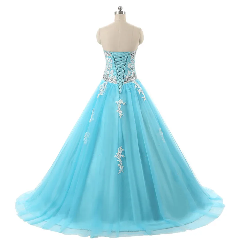 Голубое праздничное платье выпускное платье с аппликацией из бисера кружевное платье Vestidos De 15 Anos сладкое 16 платье бальное платье бальные платья