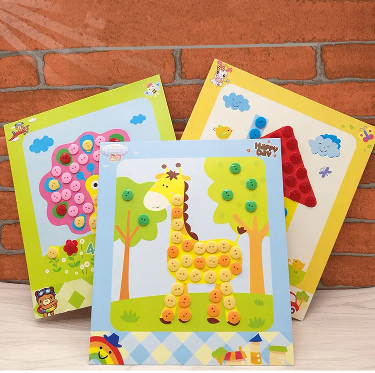 

10PCS kids birthday party favors DIY Button Picture happy birthday party gift baby shower souvenir