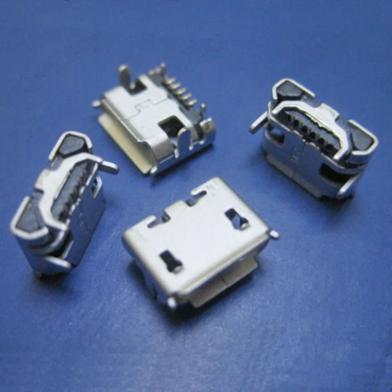 Micro USB 5 Булавки с рогами гнездо 4 Средства ухода за кожей стоп Хлопушки Медь В виде ракушки Andriod телефона зарядки разъем