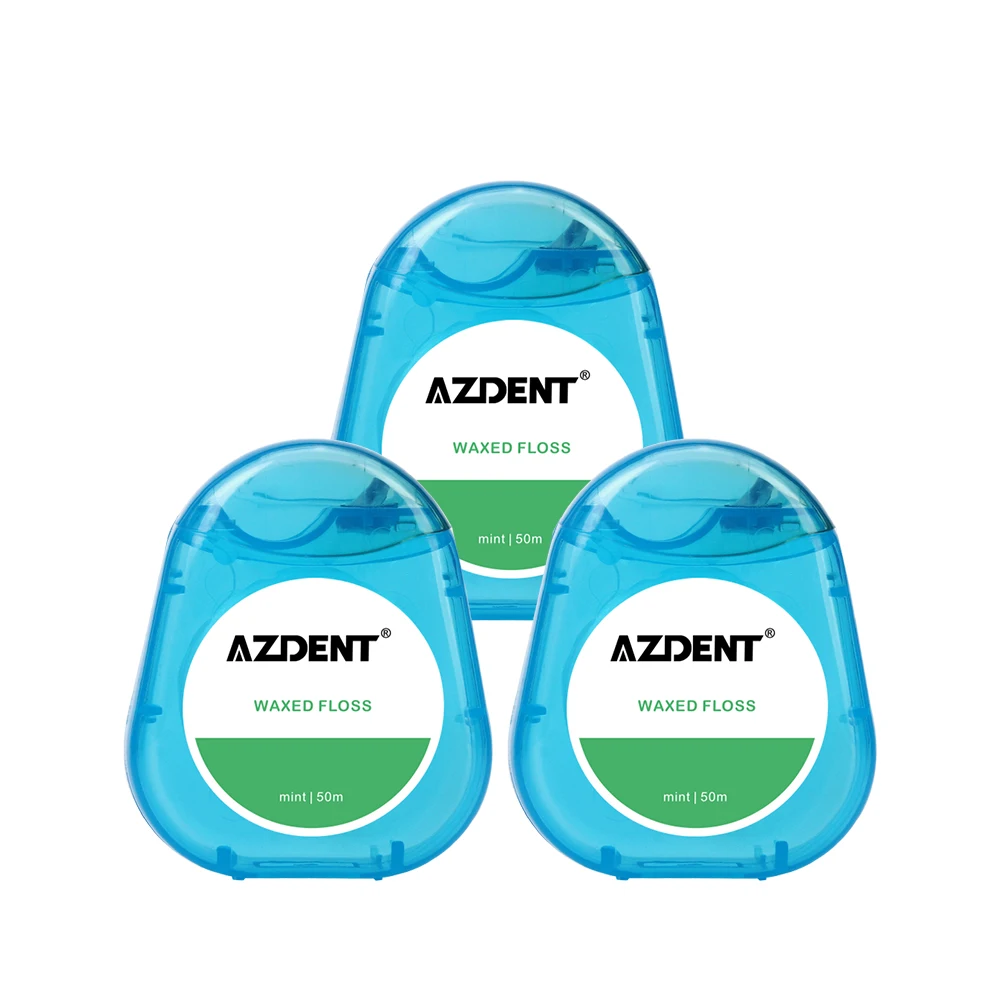 AZDENT воск аромат мяты 50 м Micro зубные Flosser межзубных чистить зубы Придерживайтесь зубную нить, зубочистки гигиена полости рта чистке