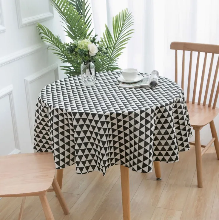 

Countryside Cotton & Linen Round Tablecloth Dining Table cover Home Decoration Accessories Table Cloth Party 150CM
