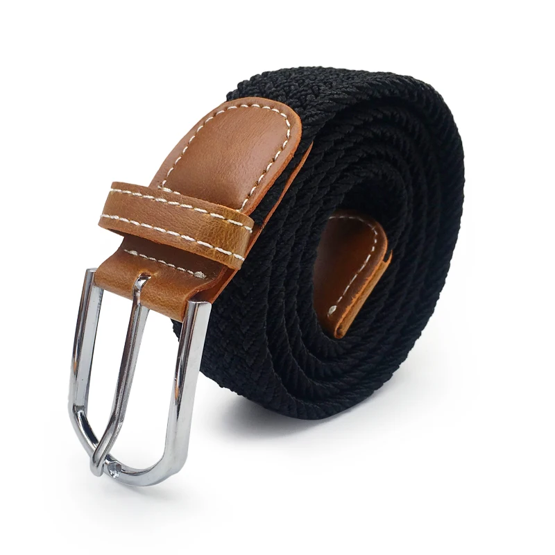 New High Quality Fashion Belt Canvas Braided Belts for Women Men Pin Buckle Woven Stretch Waist Strap for Jeans cinturon mujer men's belts