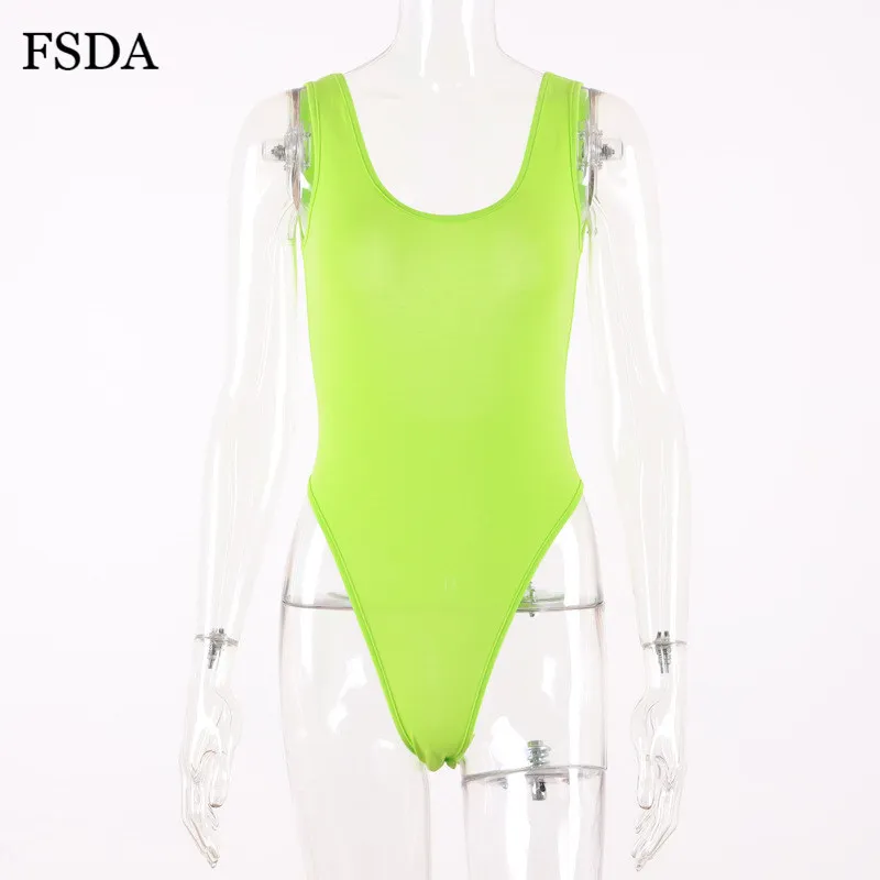 FSDA неоновый боди с открытой спиной сексуальное хлопковое Повседневное платье