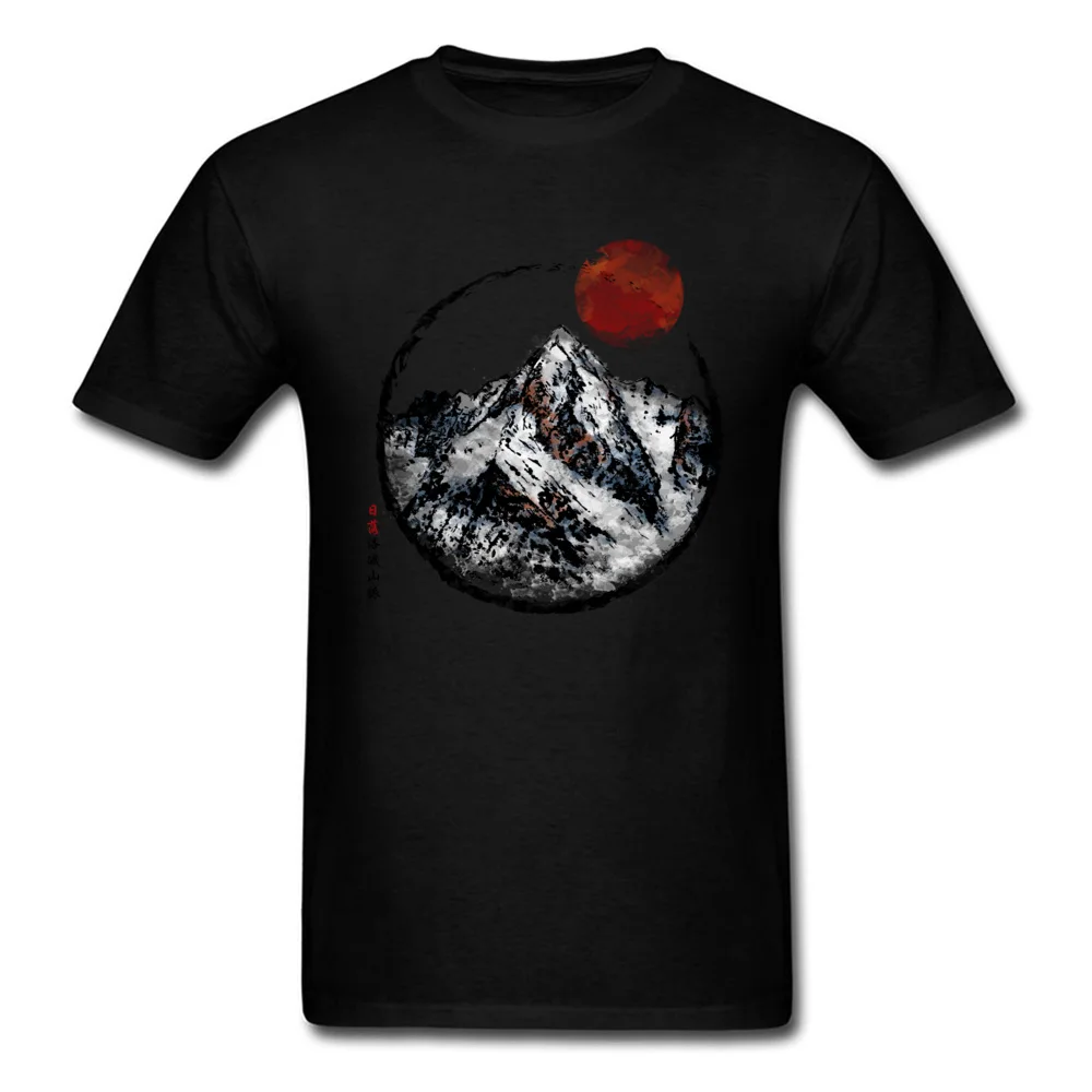 Short Sleeve Tees Crewneck Cotton Fabric Men Top T-shirts Sunset in Rocky Mountain 3D Printed Tees New Coming Drop Shipping Sunset in Rocky Mountain black